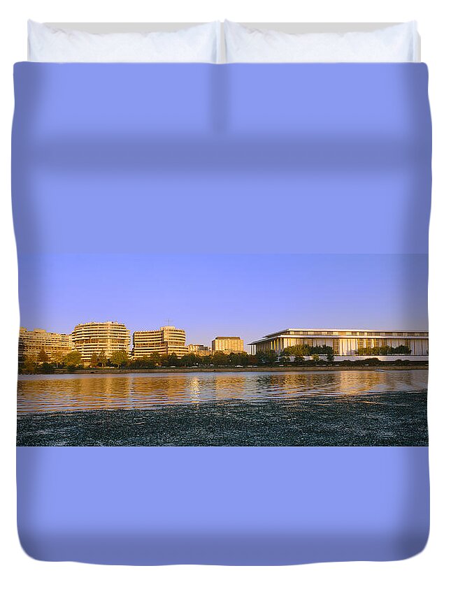 Photography Duvet Cover featuring the photograph Kennedy Center And Watergate Hotel by Panoramic Images