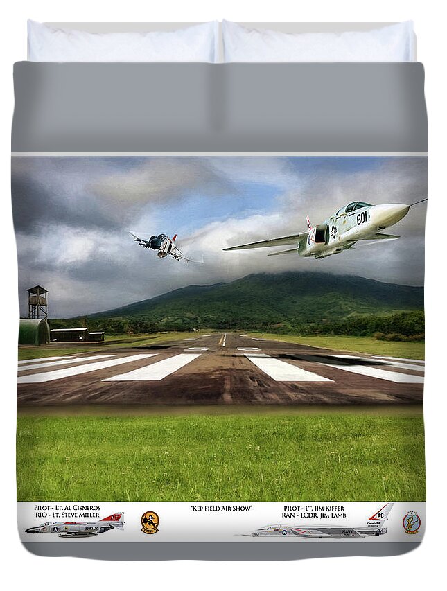 Aviation Duvet Cover featuring the digital art Kep Field Air Show by Peter Chilelli