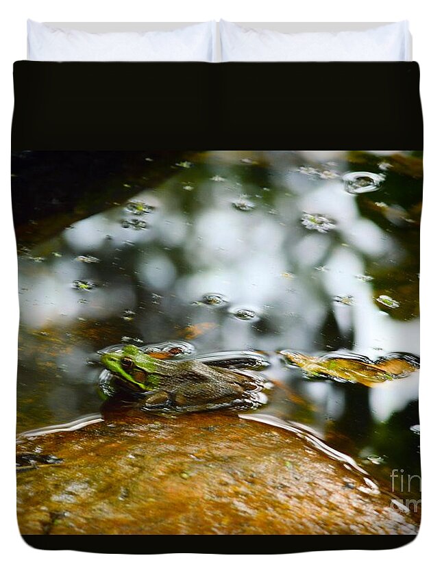 Frog Duvet Cover featuring the photograph Kermit The Frog by Robyn King