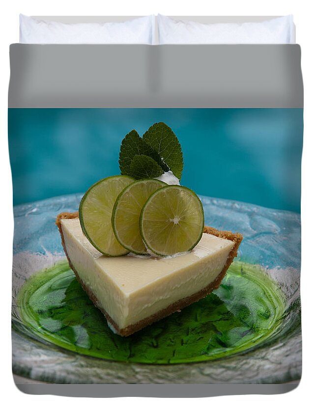 Food Duvet Cover featuring the photograph Key Lime Pie 25 by Michael Fryd