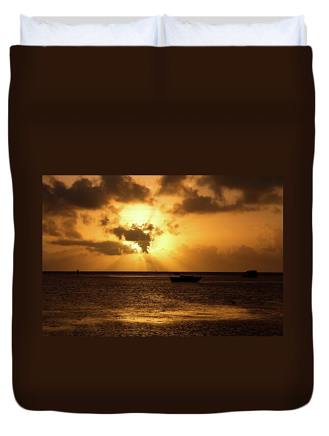 Sunrise Duvet Cover featuring the photograph Key West Sunrise 37 by Bob Slitzan