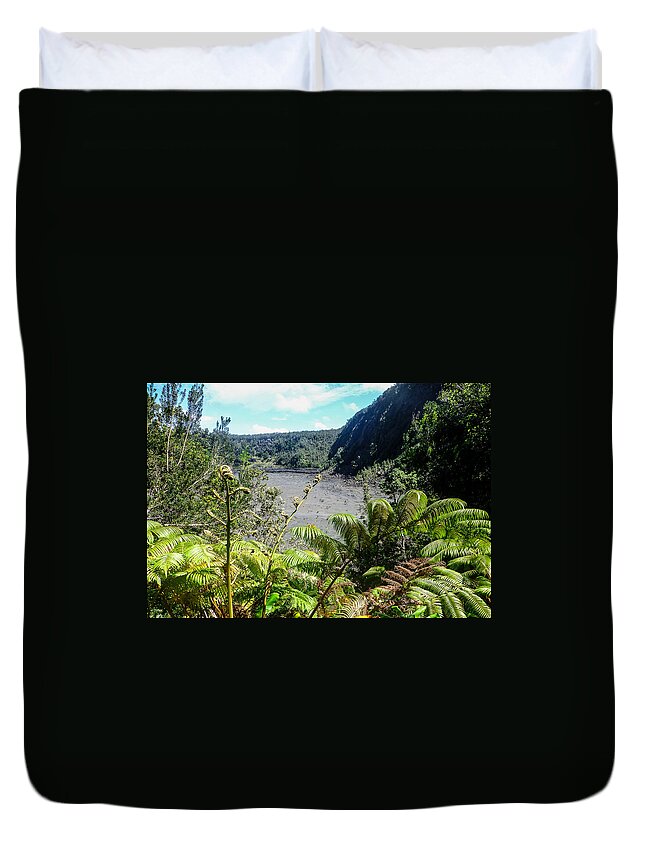 Hawaii Duvet Cover featuring the photograph Kilauea Iki View by Pamela Newcomb