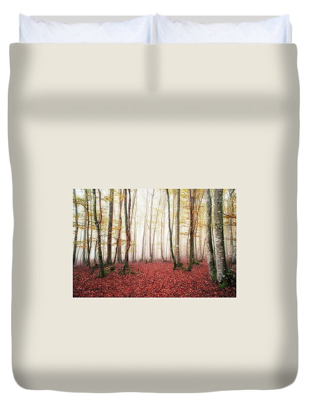 Autumn Duvet Cover featuring the photograph Kind of magic by Mikel Martinez de Osaba