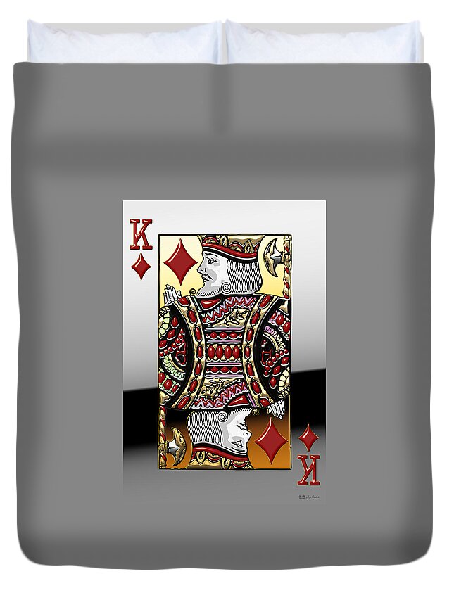 'gamble' Collection By Serge Averbukh Duvet Cover featuring the digital art King of Diamonds  by Serge Averbukh