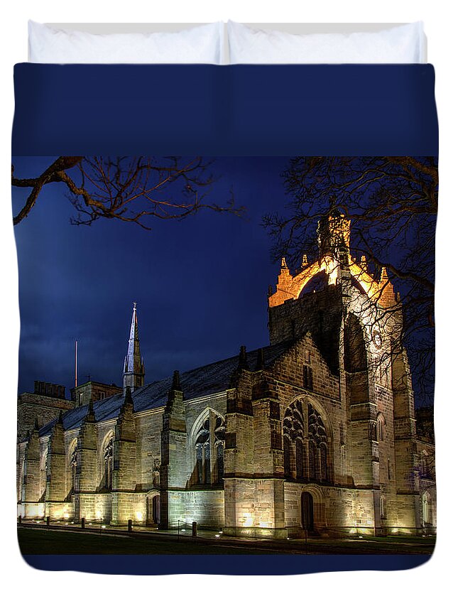 King's College Duvet Cover featuring the photograph King's College in the Moonlight by Veli Bariskan