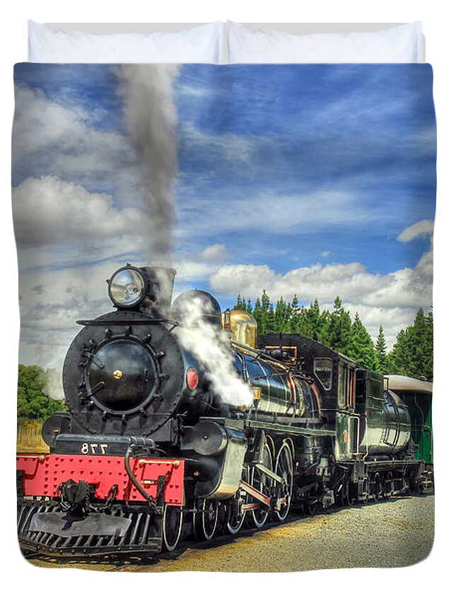 Train Duvet Cover featuring the photograph Kingston Flyer by Peter Kennett