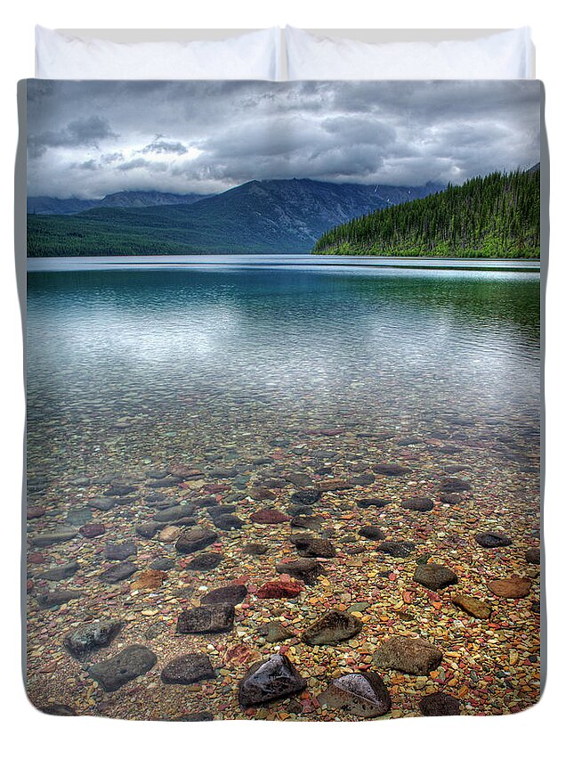 Scenic Duvet Cover featuring the photograph Kintla Lake by Doug Davidson
