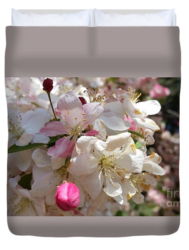 Apple Duvet Cover featuring the photograph Kiss Me Pink by Caryl J Bohn