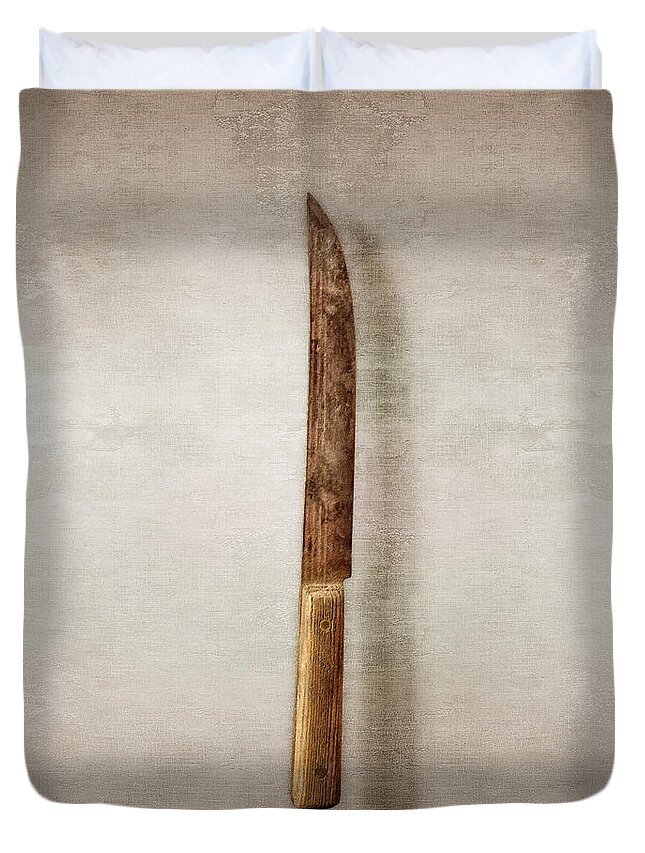 Blade Duvet Cover featuring the photograph Kitchen Knife by YoPedro