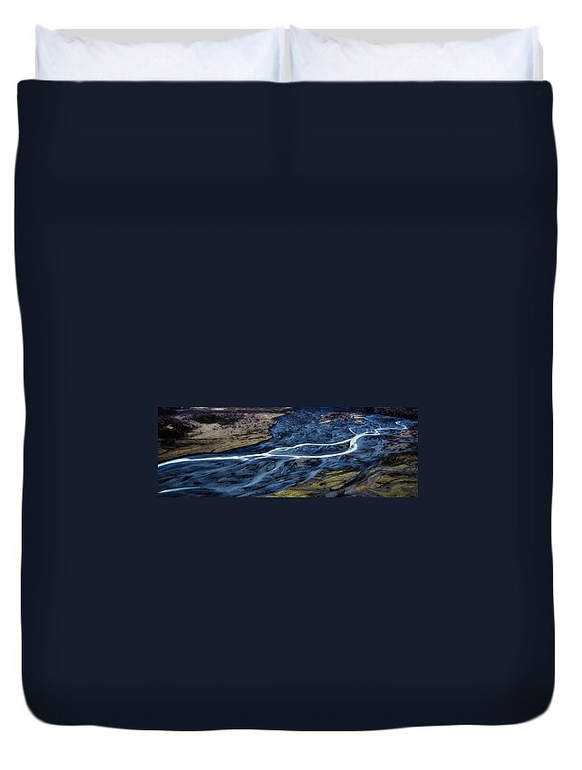 Quiet Duvet Cover featuring the photograph Knik Glacier Runoff by Pelo Blanco Photo