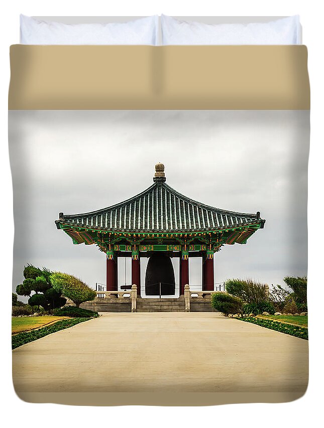 Friendship Duvet Cover featuring the photograph Korean Bell of Friendship by Ed Clark