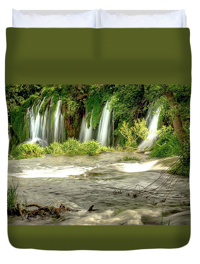 Water Duvet Cover featuring the photograph Kravice by Andrew Matwijec