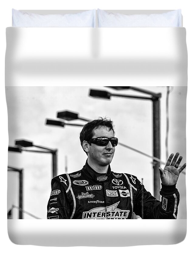 Nascar Duvet Cover featuring the photograph Kyle Busch by Kevin Cable