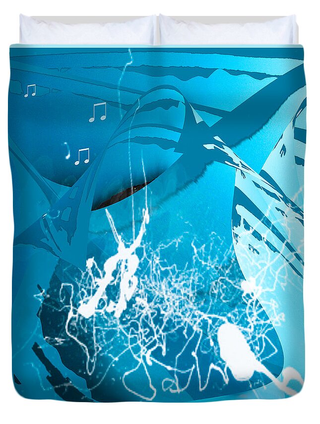 Abstract Duvet Cover featuring the digital art La Musica by Gerlinde Keating