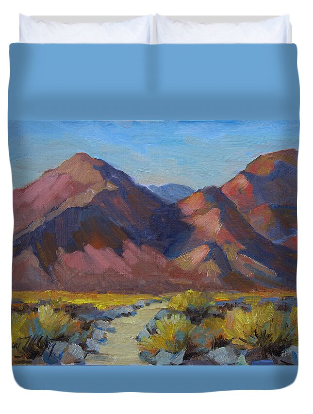 La Quinta Duvet Cover featuring the painting La Quinta Trails by Diane McClary