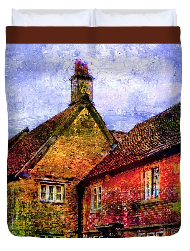 Lacock Duvet Cover featuring the photograph Lacock Village, Wiltshire by Judi Bagwell