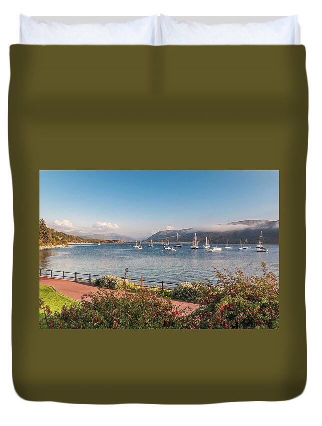 Landscape Duvet Cover featuring the photograph Gulf of Ullapool - photo by Sergey Simanovsky