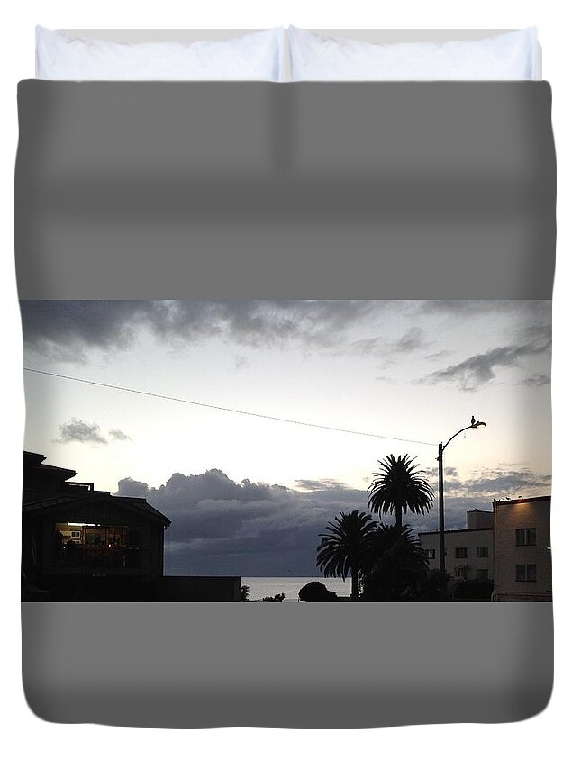 Laguna Beach Duvet Cover featuring the photograph Laguna Rain 2015 by Dan Twyman