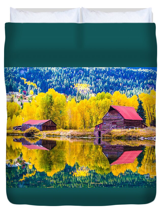 Colorado Scenery Duvet Cover featuring the photograph Lake City Reflections by Jim McCain