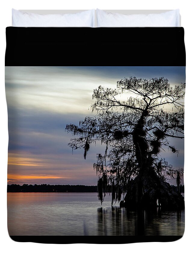 Florida Duvet Cover featuring the photograph Lake Disston Sunset Afterglow by Stefan Mazzola