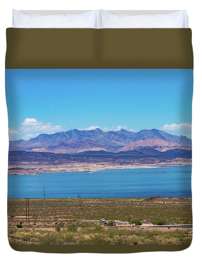 Lake Mead Afternoon Duvet Cover featuring the photograph Lake Mead Afternoon by Bonnie Follett