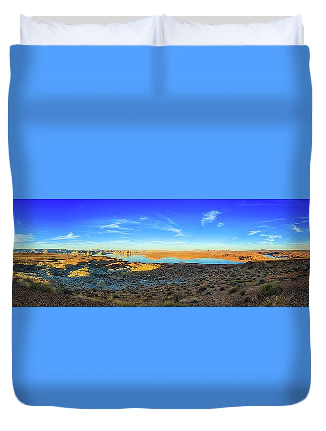 Lake Powell Duvet Cover featuring the photograph Lake Powell Sunset by Raul Rodriguez