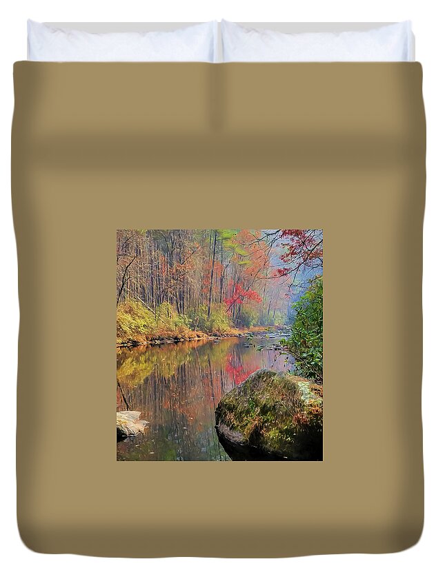 River Duvet Cover featuring the painting Chattooga Paradise by Steven Richardson