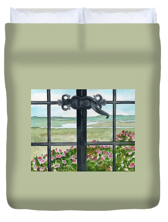 Original Duvet Cover featuring the painting Lake Winnipesaukee View by Brenda Owen