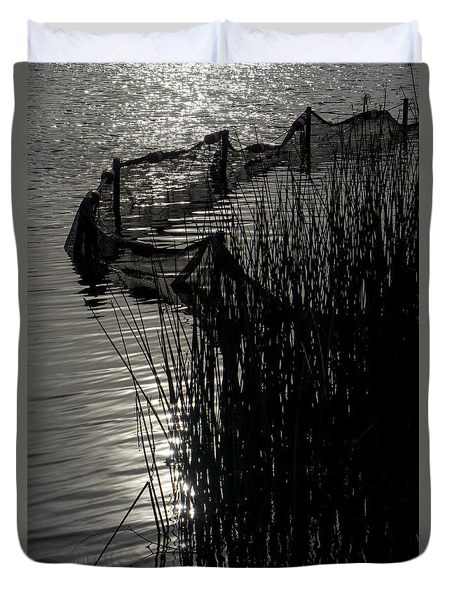 Lake Duvet Cover featuring the photograph Lakeside by Derek Dean