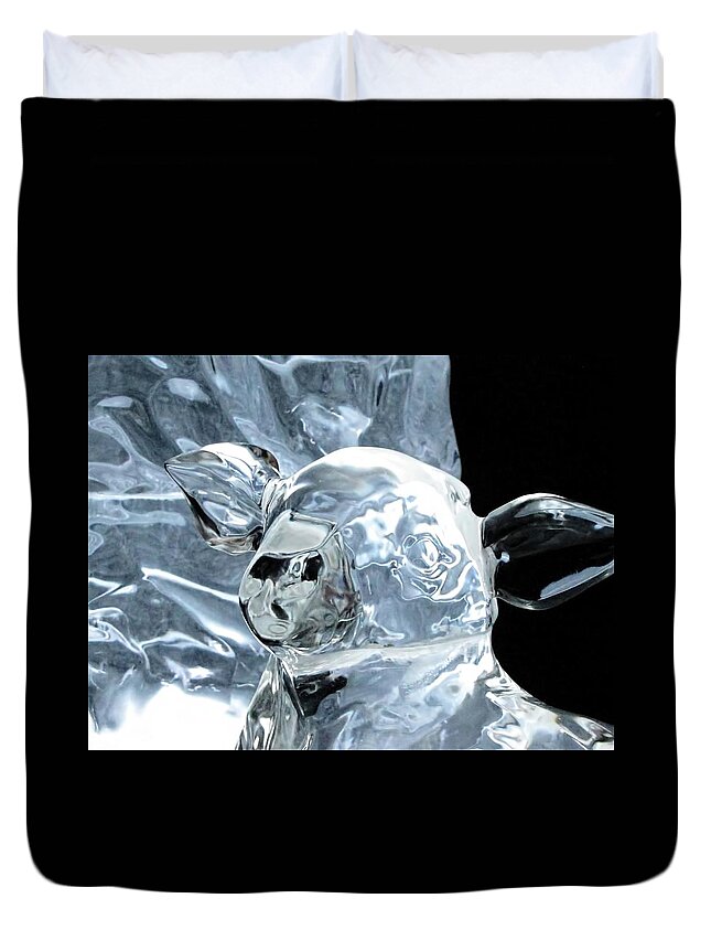 Ice Duvet Cover featuring the photograph Lamb by Jennifer Wheatley Wolf