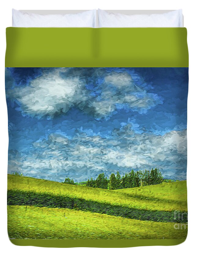 Landscapes New Zealand Duvet Cover featuring the photograph Land Curves by Rick Bragan