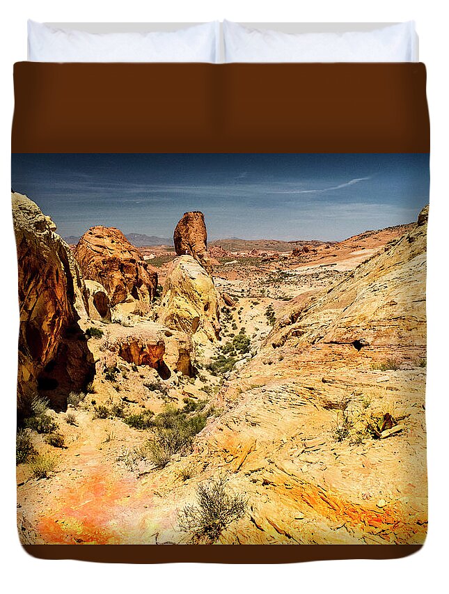Landscape Duvet Cover featuring the photograph Land Of Sandstones Valley Of Fire by Frank Wilson