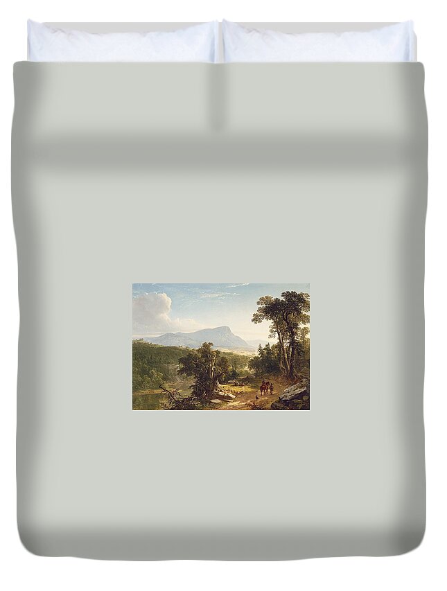 Asher Brown Durand Duvet Cover featuring the painting Landscape Composition by MotionAge Designs
