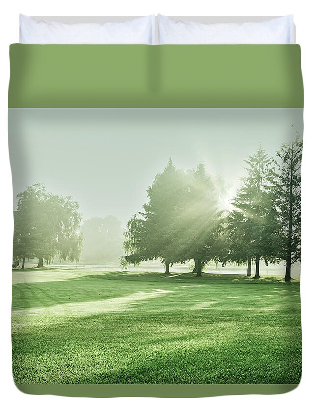 Victoria Park East Golf Course Duvet Cover featuring the photograph Landscape by Nick Mares