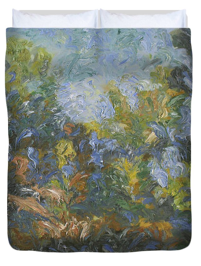 Summer Duvet Cover featuring the painting Landscape by Robert Nizamov