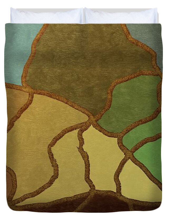 Victor Shelley Duvet Cover featuring the painting Landscape by Victor Shelley