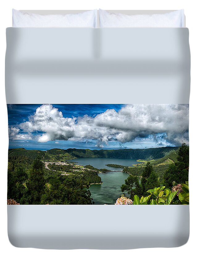 Acores Duvet Cover featuring the photograph LandscapesPanoramas015 by Joseph Amaral