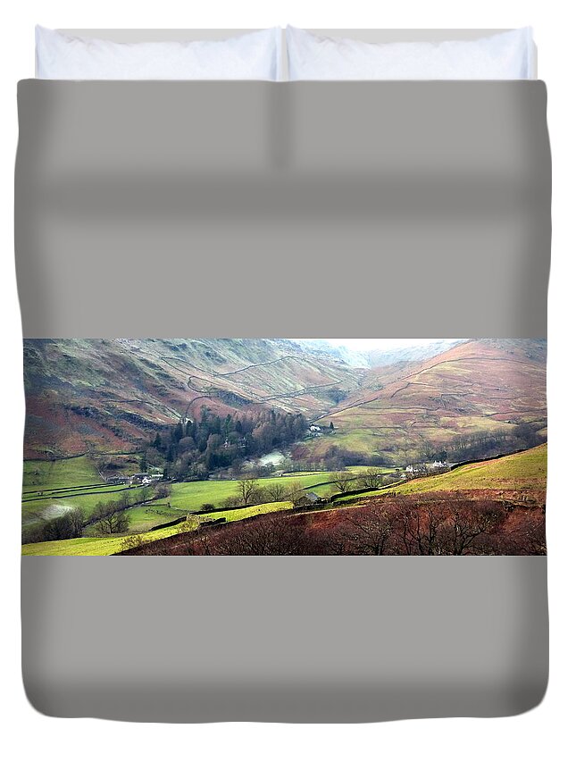 Langdale Duvet Cover featuring the photograph Langdale Valley by Lukasz Ryszka