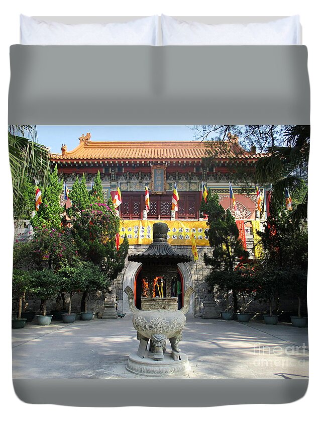 Hong Kong Duvet Cover featuring the photograph Lantau Island 45 by Randall Weidner