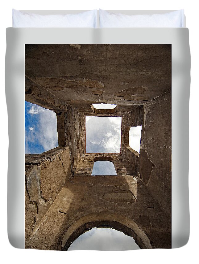 Las Mesitas Duvet Cover featuring the photograph Las Mesitas Bell Tower by Ron Weathers