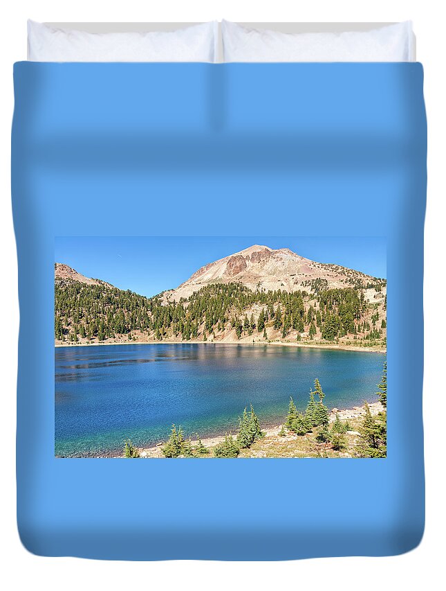 Landscape Duvet Cover featuring the photograph Lassen Peak by John M Bailey