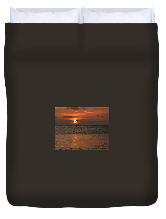 Sunset Duvet Cover featuring the photograph Last Light by Carolyn Mickulas