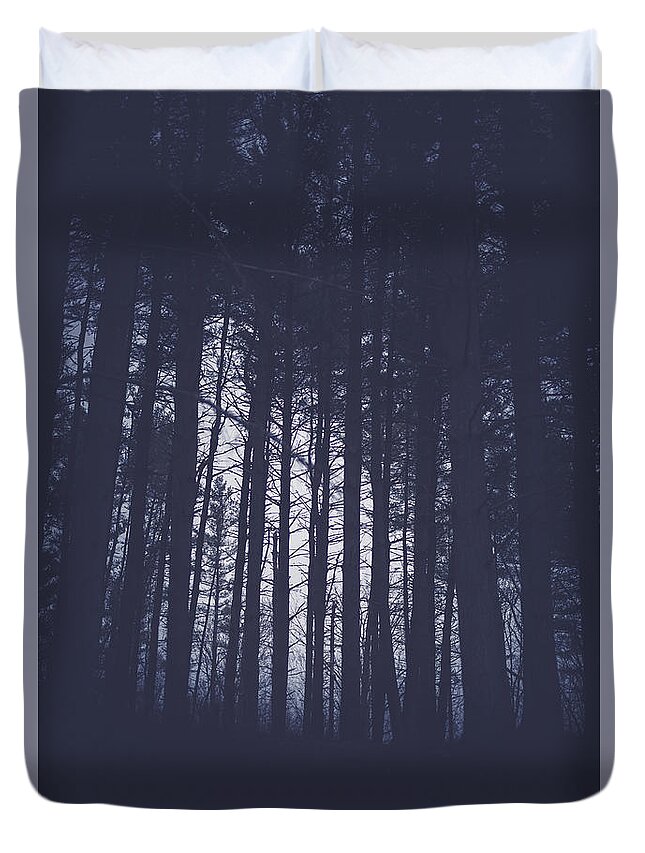 Light Duvet Cover featuring the photograph Last Light In The Forest by Shane Holsclaw
