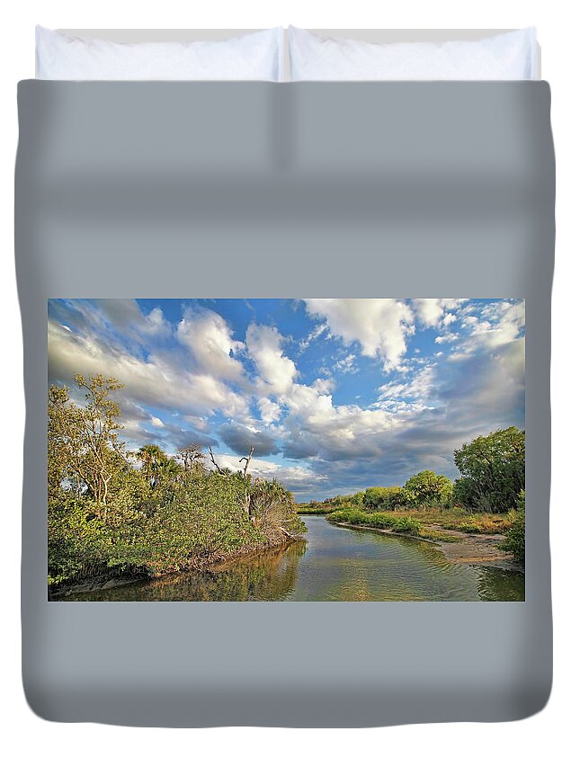 Florida Marsh Duvet Cover featuring the photograph Late Afternoon On The Marsh by HH Photography of Florida