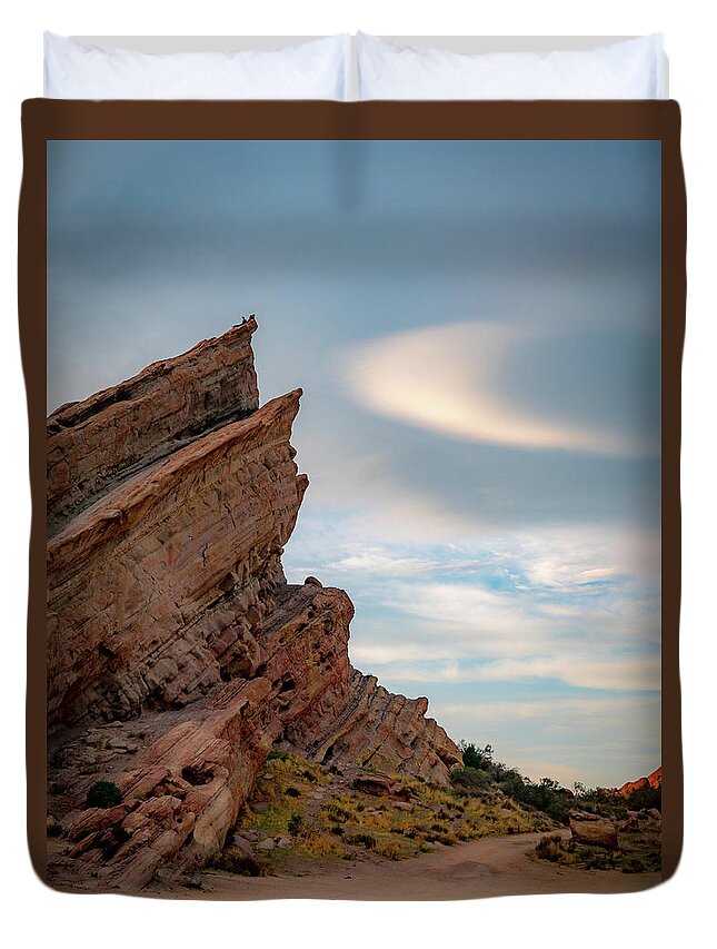 Vasquez Duvet Cover featuring the photograph Late on Vasquez Rocks by mike-Hope by Michael Hope