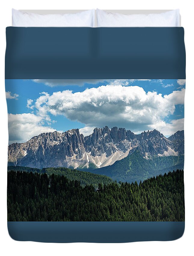 Nature Duvet Cover featuring the photograph Latemar by Andreas Levi