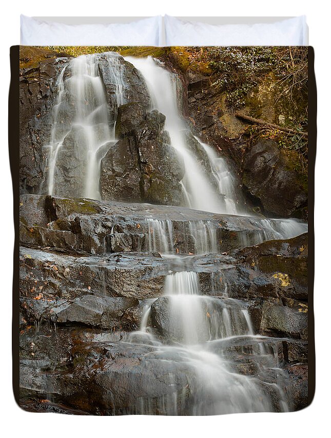 Waterfalls Duvet Cover featuring the photograph Laurel Falls by George Kenhan