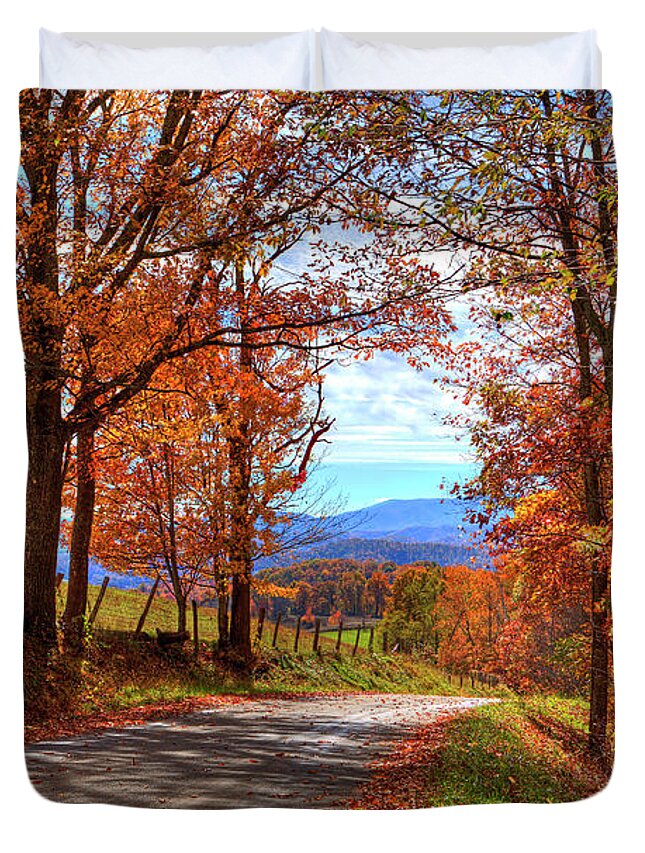 Autumn Duvet Cover featuring the photograph Laurel Hill Autumn by Dale R Carlson