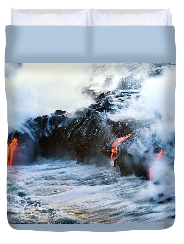 Lava Flow Duvet Cover featuring the photograph Lava Flow by Christopher Johnson