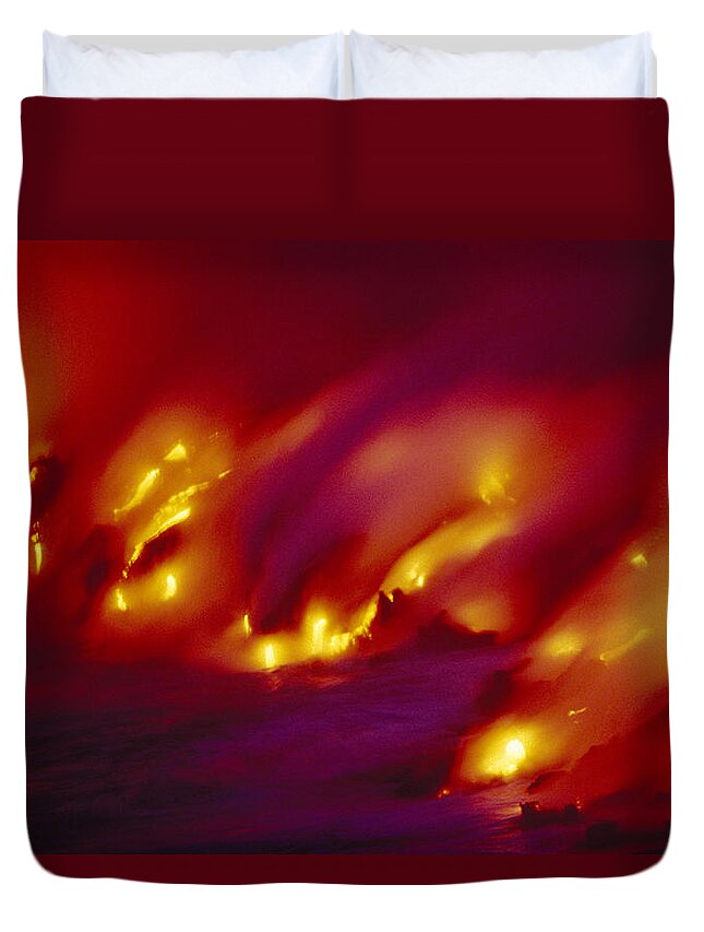 Amaze Duvet Cover featuring the photograph Lava Up Close by Ron Dahlquist - Printscapes